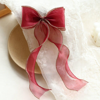 Children's Bow Hairpin, Antique Streamer, Hair Accessories - Phosgene