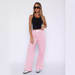 Women's Simple Striped Trousers Temperament Commute - Phosgene