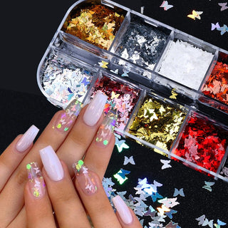 Symphony butterfly sequin nail decoration Phosgene