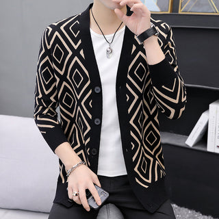 European Goods High-end Knitted Cardigan Sweater For Men - Phosgene