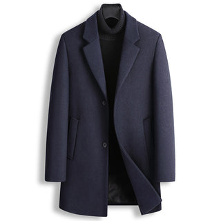 Casual Men's Blazer Collar Single Breasted Wool Jacket - Phosgene