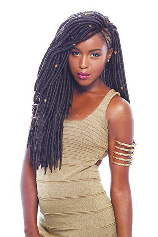 African black solid braided chemical fiber wig - Phosgene