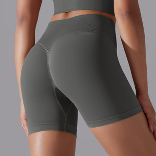 Hip Raise Skinny High Elastic Yoga Shorts - Phosgene