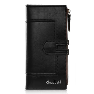 Women's Wallet Long Two-fold Zipper Plain Phosgene