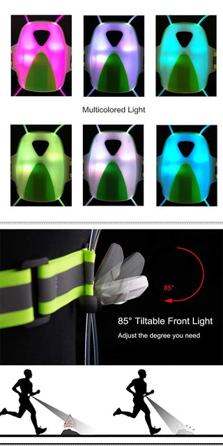 Outdoor Sports Lights USB Charging Detachable Reflective Vest - Phosgene