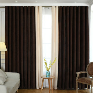 Factory direct stitching simple solid chenille curtain high shading curtain finished living room bedroom curtains - Phosgene