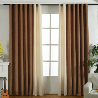 Factory direct stitching simple solid chenille curtain high shading curtain finished living room bedroom curtains - Phosgene