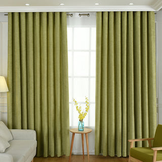 Factory direct stitching simple solid chenille curtain high shading curtain finished living room bedroom curtains - Phosgene