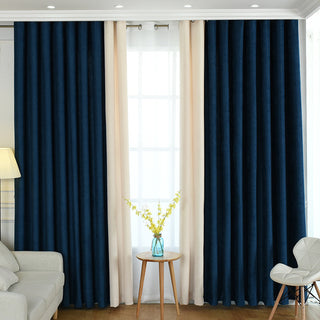 Factory direct stitching simple solid chenille curtain high shading curtain finished living room bedroom curtains - Phosgene