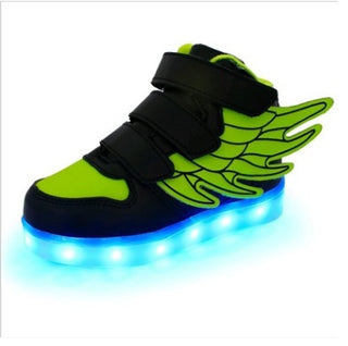 Children's shoes led light shoes children's wings light shoes usb charging colorful luminous shoes casual light shoes - Phosgene