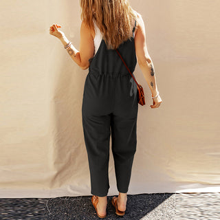 Solid Color Camisole Jumpsuit Loose Sleeveless - Phosgene