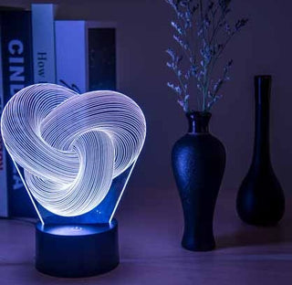 Twist Abstract LED 3D Night Light Touch Colorful Acrylic 3D Table Lamp Decoration Lighting Baby Sleeping Mood Lamp Best Gift - Phosgene