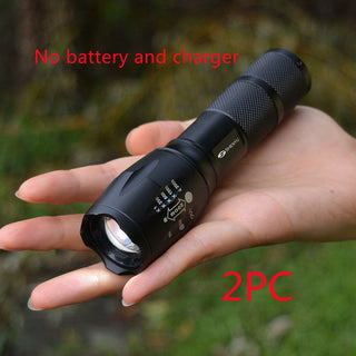 Aluminum Alloy Strong Light Flashlight 18650 Super Bright Outdoor Lighting T6 Flashlight - Phosgene