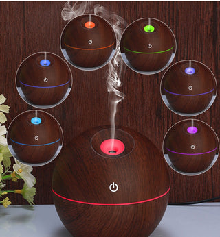 USB Aroma Essential Oil Ultrasonic Cold Steam Diffuser Air Humidifier Purifier 7 Color Change LED Night Light for Home Office - Phosgene