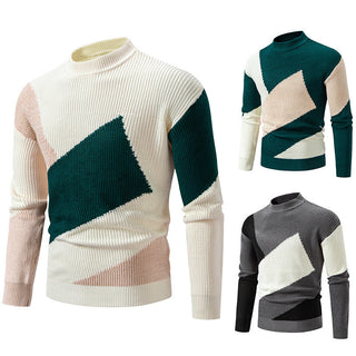 Sweater Men's Round Neck Multicolor Pullover Sweater - Phosgene