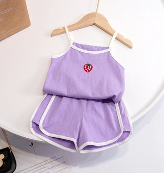 Girls' Home Service Suit Summer Suspender Pajamas Thin Style Western-style Vest Breathing Cotton Air-conditioning Suit - Phosgene