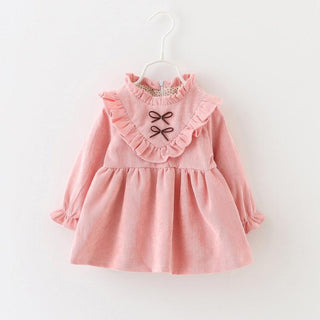 spring new Korean dress children's skirt, baby girl dress, baby spring blouse, corduroy - Phosgene