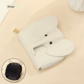 Leather Organ Card Holder Bags Creative Elephant Zipper Wallet Fashion Bag Phosgene