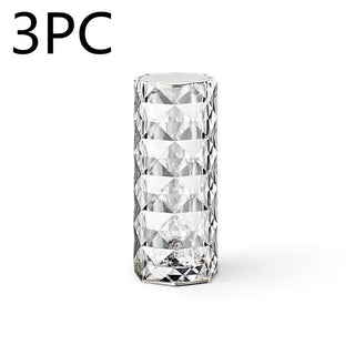 Nordic Crystal Lamp USB Table Lamps Bedroom Touch Dimming Atmosphere Diamond Night Light Rose Projector Lamp Decor - Phosgene