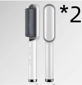 New 2 In 1 Hair Straightener Hot Comb Negative Ion Curling Tong Dual-purpose Electric Hair Brush - Phosgene