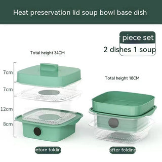 Multi-layer Dish Cover Heat Preservation Kitchen Cover Dining Table Leftover Storage Box Transparent Stack Cooking Hood Steamer Phosgene