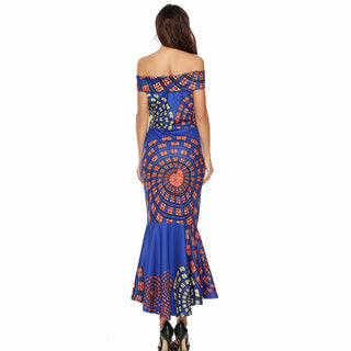 New Sexy Off-shoulder Printed Sheath Dress - Phosgene