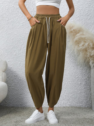 Women's Drawstring Pocket Fashion Loose Casual Pants - Phosgene