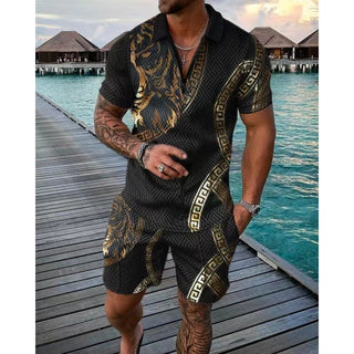 Men's Summer New Polo Shirt Suit Plus Size Fashion Phosgene