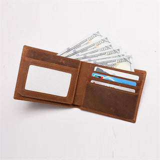 Men's Leather Laser Carving Letter Wallet - Phosgene