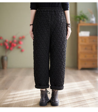 Autumn And Winter Loose Plus Size Quilted Retro Casual Thickening Harem Pants - Phosgene