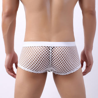 Fishnet Men's Underwear Large Mesh U Convex Transparent Cutout Shorts - Phosgene