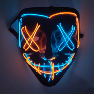 3-Mode LED Mask Neon Stitches Costume Halloween Purge Cosplay Light Up Glow Wire - Phosgene