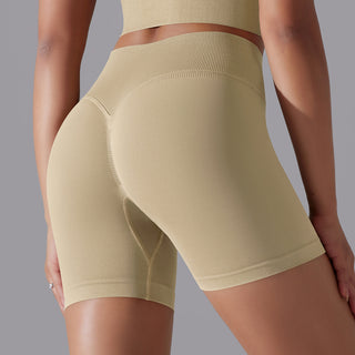 Hip Raise Skinny High Elastic Yoga Shorts - Phosgene