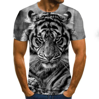 New Animal Print 3d T-shirt Men's Short Sleeve Phosgene