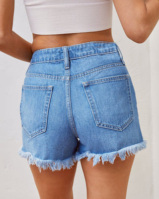 Tassel High Waist Ripped Denim Shorts Phosgene