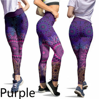 Slim-fit Printed Trousers Yoga Pants - Phosgene