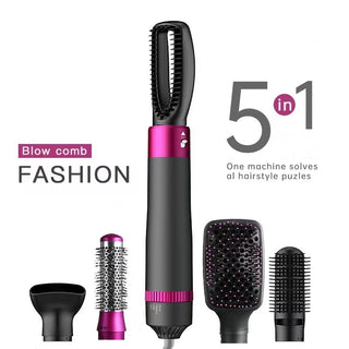 Professional 5 In 1 Hair Dryer Brush Dryer And Straightening Brush Electric Hair Styling Tool Automatic Hair Curler Beauty Supplies Gadgets - Phosgene