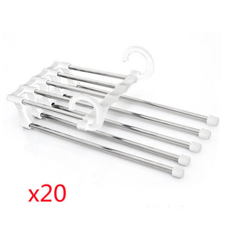 5 In 1 Wardrobe Hanger Multi-functional Clothes Hangers Pants Stainless Steel Magic Wardrobe Clothing Hangers For Clothes Rack - Phosgene