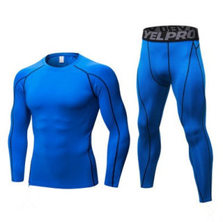 Men's Fitness Running Compression Training Suit Tights Long-sleeved Shirt Pants Leggings Sports Suit Fitness Sportswear - Phosgene