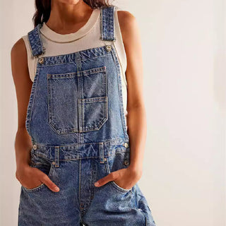 Casual Loose Denim Overalls - Phosgene