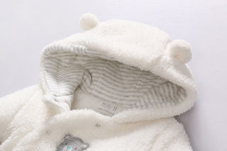 Baby clothes lamb winter cotton padded clothes baby newborn baby skin thickening climb Siamese clothes cotton - Phosgene