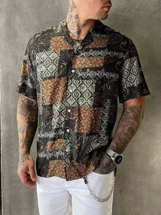 Loose Printed Short Sleeve Shirt Phosgene