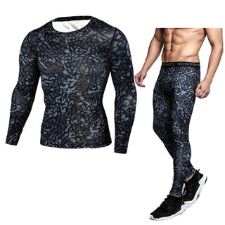 Camouflage Compression Baselayer Set Sports Compression Set Long Sleeve T-Shirt Tights Exercise Clothes Workout Bodysuit Fitness Suits For Men - Phosgene