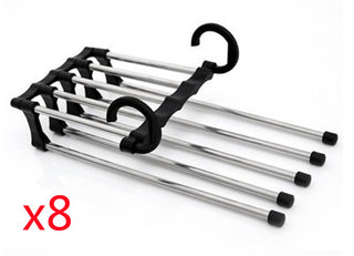 5 In 1 Wardrobe Hanger Multi-functional Clothes Hangers Pants Stainless Steel Magic Wardrobe Clothing Hangers For Clothes Rack - Phosgene