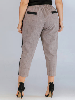 Slim Check Straight Suit Pants - Phosgene