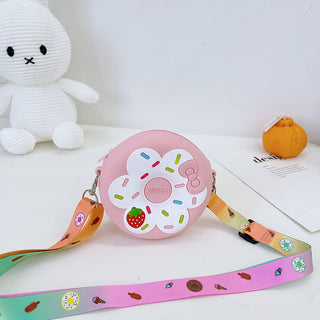 Silicone Children's Change Portable Crossbody Fruit Donut Shoulder Bag - Phosgene