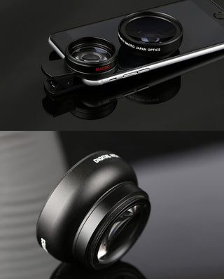 Mobile phone lens 0.45Xwide angle 12.5 times the macro external lens photography camera universal HD Combo - Phosgene