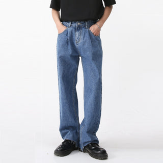 Simple Retro Casual Jeans Irregular Phosgene