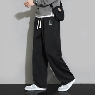 Sweatpants Men's Straight Casual Trousers Loose Wide Leg Sports Pants - Phosgene