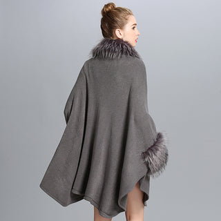 Faux Fur Cape Cape Women's Coat - Phosgene